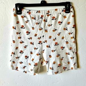 Sabo skirt white floral cotton bike shorts